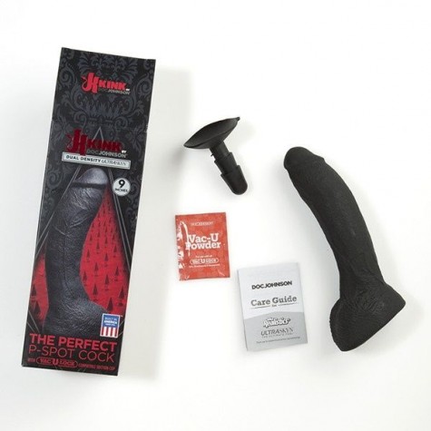 Черный фаллоимитатор-насадка The Perfect P-Spot Cock With Removable Vac-U-Lock Suction Cup - 22,9 см.