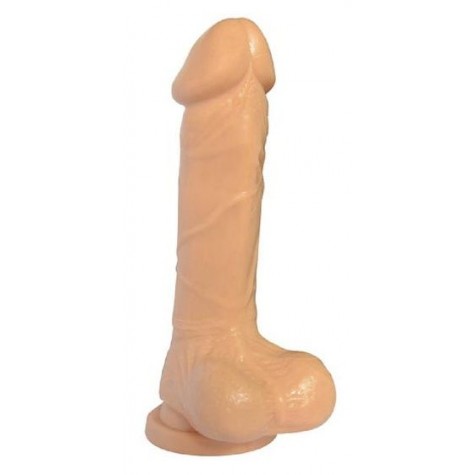 Телесный фаллоимитатор 8 Inch Carved DIldo - 22 см.