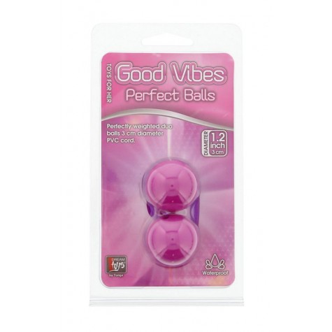 Фиолетовые вагинальные шарики на мягкой сцепке GOOD VIBES PERFECT BALLS