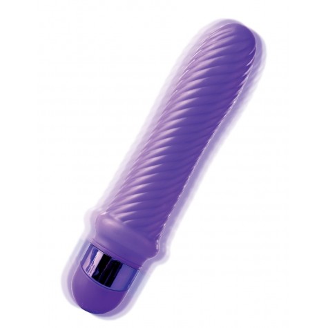 Фиолетовый ребристый вибромассажер Grape Swirl Vibe - 15,8 см.