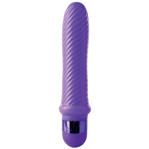 Фиолетовый ребристый вибромассажер Grape Swirl Vibe - 15,8 см.