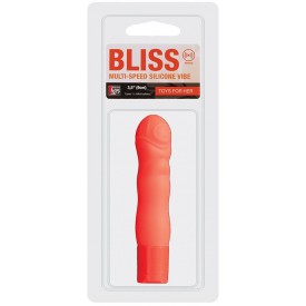 Оранжевый мини-вибромассажёр NEON BLISS VIBRATOR - 9 см.