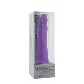 Фиолетовый вибратор-реалистик PURRFECT SILICONE CLASSIC 7.1INCH PURPLE - 18 см.