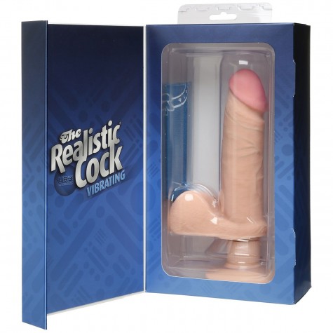 Вибромассажер-реалистик на присоске The Realistic Cock ULTRASKYN Vibrating 6”- 21,6 см.